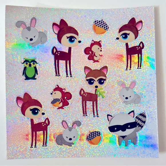 Y2K 130 animal stickers (set of 10 sheets) forest critters bunny mini decals - Picture 2 of 5